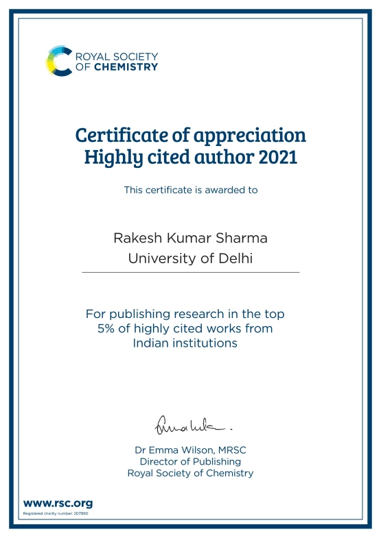 Green chemistry certificate of recognition