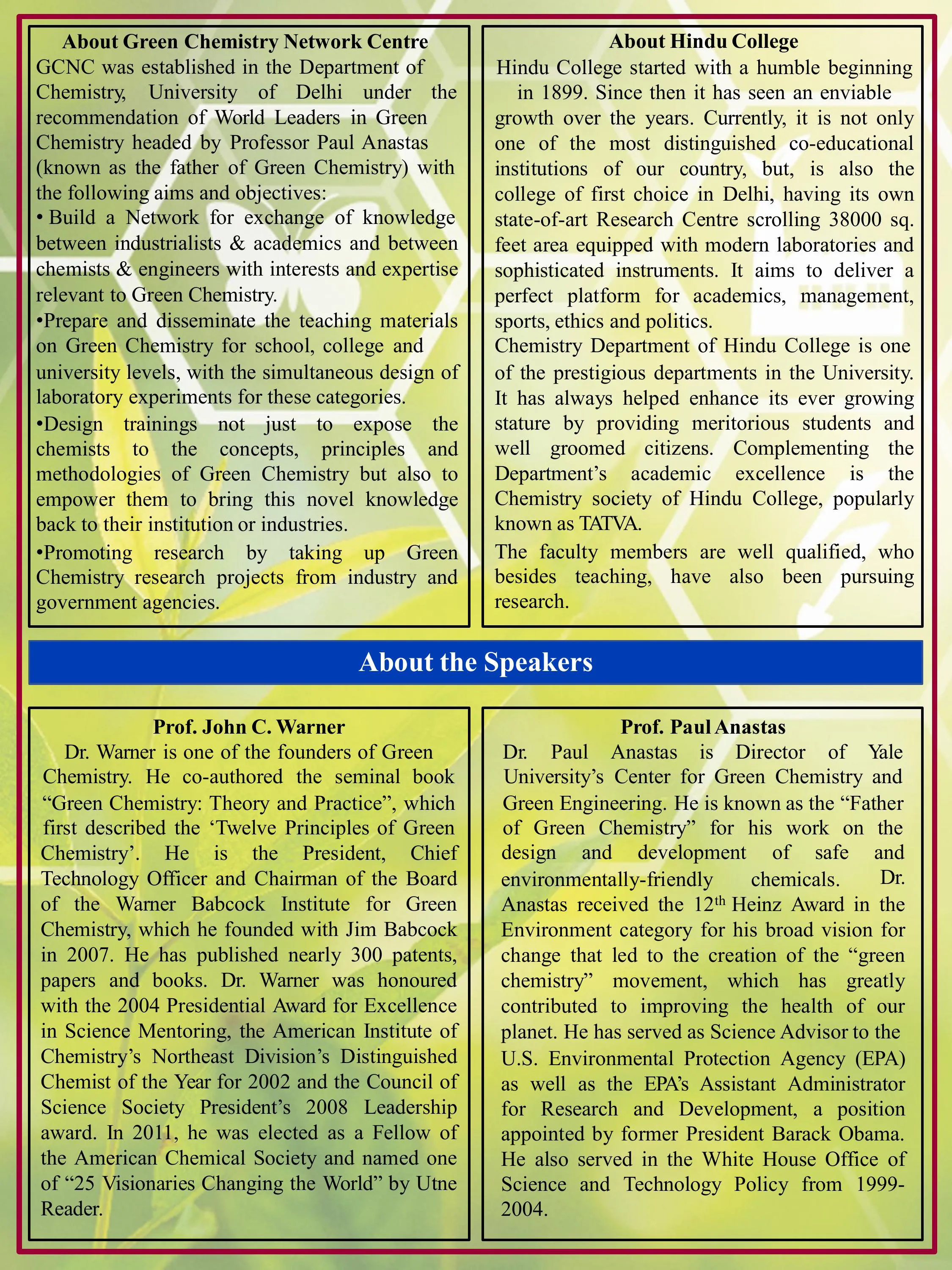 Conference flyer, 9–10 November — page 3