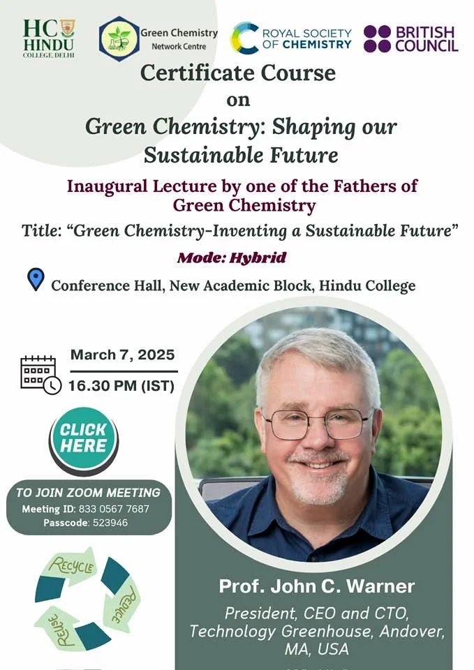 Green Chemistry Certificate Course flyer